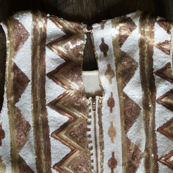 Sequence ivory colored dress - Picture 4 of 6